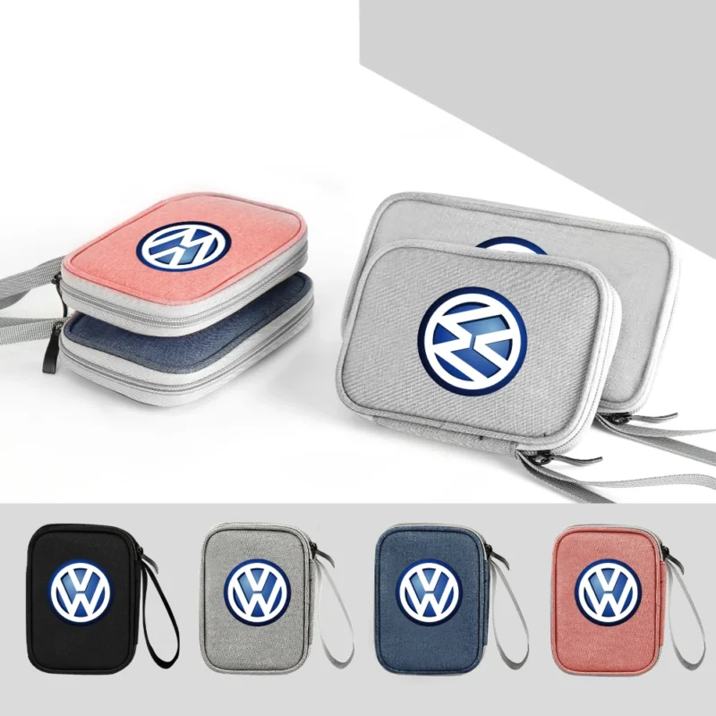 سيارة جذع حقيبة التخزين كابل شحن المنظم بطاقة الائتمان تخزين اكسسوارات السيارات ل Volkswagen VW جولف بولو R Rline GTI CADDY