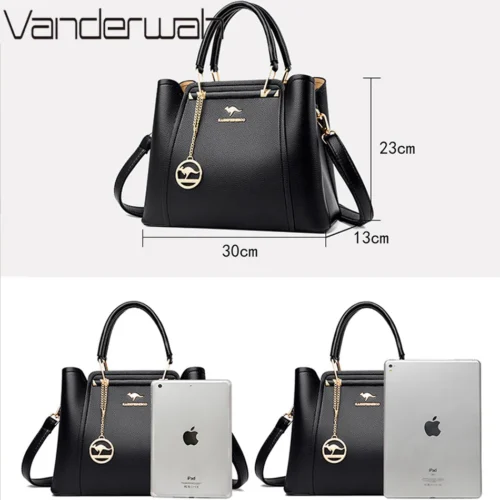 ⁦2024 المرأة الفاخرة مصمم 3 طبقات الكتف Crossbody كيس السيدات سعة كبيرة حقائب يد جلدية المتسوق العلامة التجارية رسول حقائب اليد⁩ - الصورة ⁦5⁩