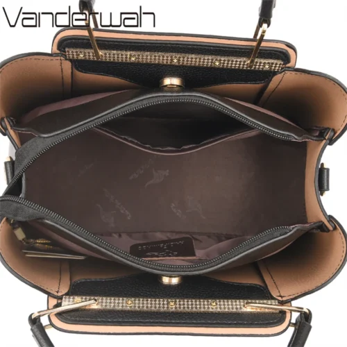 ⁦2024 المرأة الفاخرة مصمم 3 طبقات الكتف Crossbody كيس السيدات سعة كبيرة حقائب يد جلدية المتسوق العلامة التجارية رسول حقائب اليد⁩ - الصورة ⁦6⁩