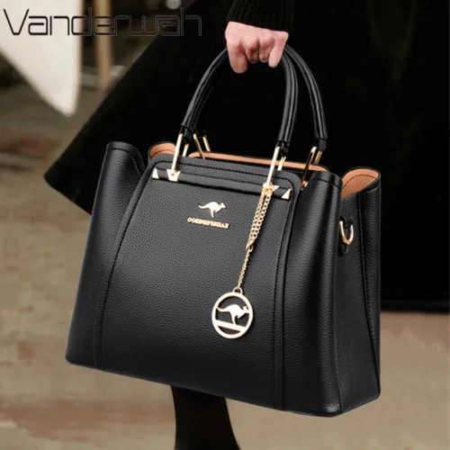 2024 المرأة الفاخرة مصمم 3 طبقات الكتف Crossbody كيس السيدات سعة كبيرة حقائب يد جلدية المتسوق العلامة التجارية رسول حقائب اليد
