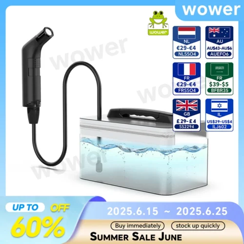 Wower بيديت كهربائي محمول لتنظيف النظافة الشخصية 2.3L شطاف قابلة للشحن السفر التخييم بيديت بخاخ الدش
