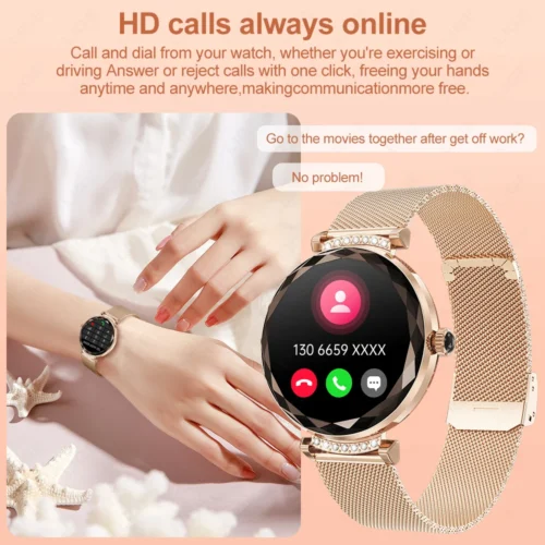 ⁦LIGE Fashion ساعة ذكية للنساء AMOLED HD شاشة ساعات السيدات معدل ضربات القلب مراقبة ضغط الدم الصحة ساعة ذكية لنظام Android iOS⁩ - الصورة ⁦6⁩