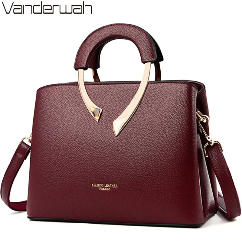 حقيقي VANDERWAH جودة عالية جلدية عادية حمل حقائب يد فاخرة حقائب نسائية مصمم حقائب الكتف Crossbody للنساء 2024