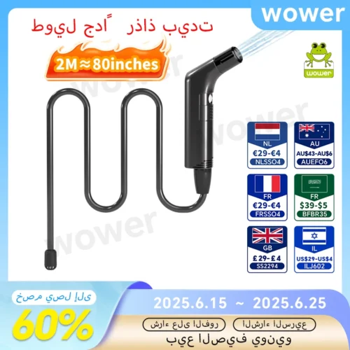 المياه المحمولة بيديت بخاخ محمول لتنظيف النظافة 2 متر خرطوم شطاف قابلة للشحن السفر التخييم بيديت بخاخ الدش